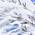 thumbnail image 5 of Floral Kithchen Curtains 36 Inch Watercolor Flower Leaves Tier Curtains, Blue and Gray Floral Cafe Curtains, Rod Pocket Small Window Curtain for Cafe Bathroom Bedroom Drapes, 5 of 6