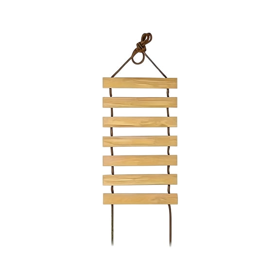 WeeWhimsy Adjustable Cat Ladder & Bridge Multi-Functional Wall Furniture Climbing Frame Sisal-Rope Wrapped Rungs for Climbing Indoor Cats, Small Pet Cage Accessories (Wood)