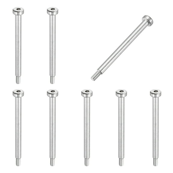 8 Pcs 304 Stainless Steel Shoulder Bolt 5mm Shoulder Dia 55mm Shoulder Length M4x0.7 Thread Hex Socket Shoulder Bolts for Hydraulic Injection Molding Machinery Industries