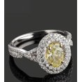 thumbnail image 4 of HeartsAndYou 2.2ct Natural Yellow Sapphire Twist Shank Dual Halo Ring 14k SOLID White Gold, 4 of 9