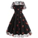 thumbnail image 2 of Vestido de Verano para las Mujeres de Manga Corta Cuello Redondo Polka Dot Impresión, Sexy Slim-Fit Casual Mini Estilo, 2 of 9
