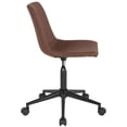 thumbnail image 2 of Home Office Armless Double Line Stitch Task Office Chair-Brown Fabric, 2 of 4