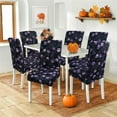 thumbnail image 3 of Halloween Goth Skull Chair Covers for Dining Room Set of 6 Halloween Gothic Skeleton Stretch Dining Chair Slipcovers 6 Pieces Spooky Washable Removable Seat Protector 6 Pack Decor, 3 of 7