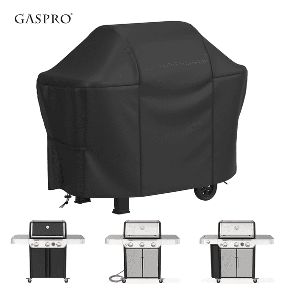 GASPRO 58" Grill Cover, Waterproof BBQ Cover for Outdoor Gas Grill, Fits 3-5 Burner Grills includes Weber, Char-Broil, Nexgrill, Heavy Duty Barbecue Cover with Adjustable Drawstring & Velcro Straps