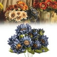 thumbnail image 2 of Aonity 9 Autumn Sunflower Artificial Flowers Blue, Artificial Sunflowers Bouquet Sunflower Autumn Flower for Decoration 9 Heads Faux Flowers Bunch for Home Decor, 2 of 9