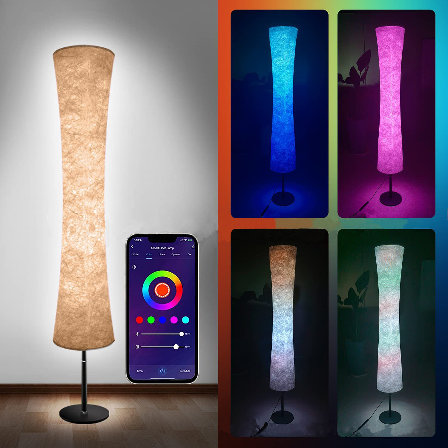 RGB LED Floor Lamp, Color Changing Led Standing Lamp, Smart Lamp Alexa