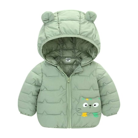 

Winter Coats Kids Toddler Baby Boys Girls Padded Jacket Cute Cartoon Bear Hoods Warm Clothes Outerwear Coat For 2-3 Years