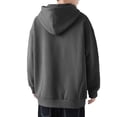 thumbnail image 3 of LUXUR Chandails à Capuchon d'Hiver Décontractés pour Hommes à Manches Longues Gris Foncé L, 3 of 3