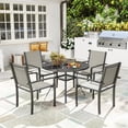 thumbnail image 2 of Outsunny 5 Piece Outdoor Dining Set with Round Table and 4 Stackable Chairs, 2 of 10