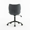 thumbnail image 3 of YOUNIKE Armless Office Chair, Faux Leather Desk Chair with Wheels, Upholstered Task Chair, High Back Swivel Rolling Chair, Height Adjustable, Gray Purple, 3 of 14