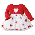 thumbnail image 1 of Girls Dresses Baby Girl Dresses Long Sleeve Heart Pattern Patchwork Dress for Spring and Fall, 1 of 7