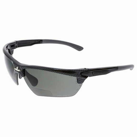 2.5 Polarized DM3 Dominator Magnifier Sunglasses with Gray Lens, Carbon Fiber