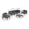 thumbnail image 3 of Noble House Brava 6-Piece Outdoor Acacia Wood Sofa Set in Gray, 3 of 12