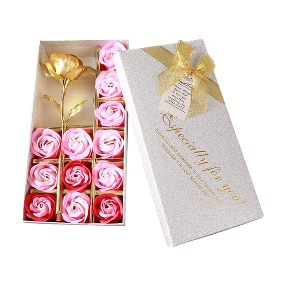 Topumt Floral Scented Bath Soap Rose Flower Petals,Rose Soap Set,Valentine Birthday Christmas Gifts for Her