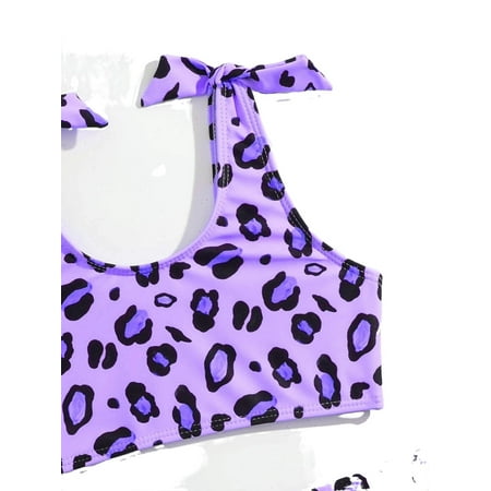 

3pack Boho Leopard Print Scoop Neck Multicolor Toddler Girls Bikini Sets (Girl s)