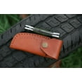 thumbnail image 4 of Back Lock Folding Knife Handmade Damascus Steel With Green Pakka Wood Engraved Steel Handle, 4 of 9
