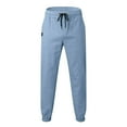 thumbnail image 4 of JTieacloth Trousers Fashion Casual Length Full Mid Waist Pocket Pant Men's Solid Pencil Men's Pants Mens Cargo Pants Blue, 4 of 5