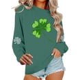 thumbnail image 2 of TaTaai Womens Crewneck Fleece Sweatshirt Long Sleeve St Patricks Day Print Casual Pullover Loose Fit Holiday Winter Top Gift, 2 of 6