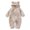 Beige, variant on Newborn Baby Jumpsuit Hooded Fleece Rompers Long Sleeve Outwear Outfits Baby Snowsuit Autumn Kids Fleece Lined Romper, 0-36 Months