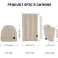 thumbnail image 5 of Womens Winter Beanie Hat Scarf Gloves Set, Winter Knit Touch Screen Gloves Long Scarf Skull Caps Fleece Lined Winter Gift, 5 of 6