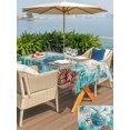 thumbnail image 4 of Outdoor Tablecloth with Umbrella Hole and Zipper, Sea Turtle Coastal Rectangle Table Cloth 60x102 Inch Waterproof Tablecloth, Nautical Summer Coral Ocean Vintage Picnic Table Cover for Patio Camping, 4 of 7
