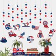 thumbnail image 5 of Pancartas de papel de doble cara del Día de la Independencia | Decoraciones patrióticas rojas, blancas, azules | Guirnalda colgante duradera y resistente a la intemperie | Diseño llamativo | Fácil, 5 of 5