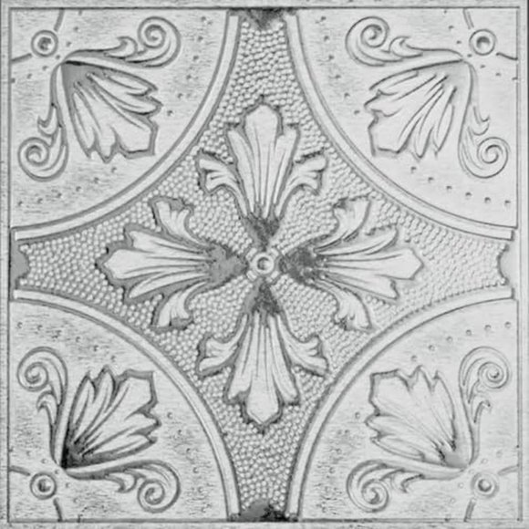 Paquete De 24 Azulejos De Papel Tapiz De 8 X 8 "" Con Diseño De Flor Plateada Pintado De Blanco Para Protector Contra Salpicaduras De Cocina. Protector Contra Salpicaduras Apto Para Inquilinos Que Se
