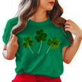 thumbnail image 2 of Besolor T-Shirts de Mode pour Femmes pour la Saint-Patrick T-Shirts Col Rond Shamrock T-Shirt Manches Courtes Basiques Hauts de Festival, 2 of 4