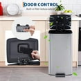 thumbnail image 4 of 40L / 10.6 Gal Kitchen Trash Can, Stainless Steel Garbage Can with Soft Close Lid, Rectangular Waste Bin with Filter, Removable Inner Bucket and Foldable Foot Pedal for Bathroom Home Office, 4 of 8