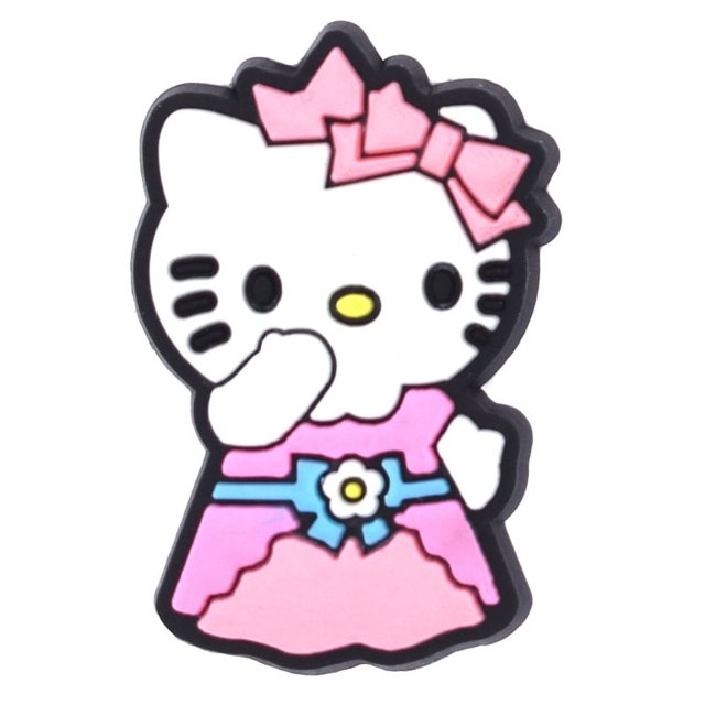Venta directa de fábrica, dijes para zapatos Crocss de dibujos animados de arcoíris, venta al por mayor, zapato de PVC a granel, estilo Hello Kittyed para sandalia