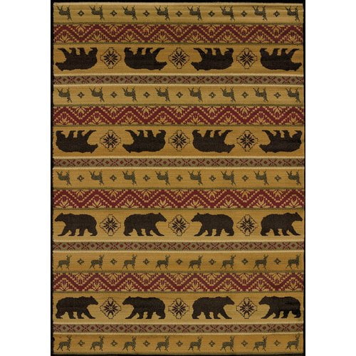 United Weavers Essence Mountain Bear E Multi Woven