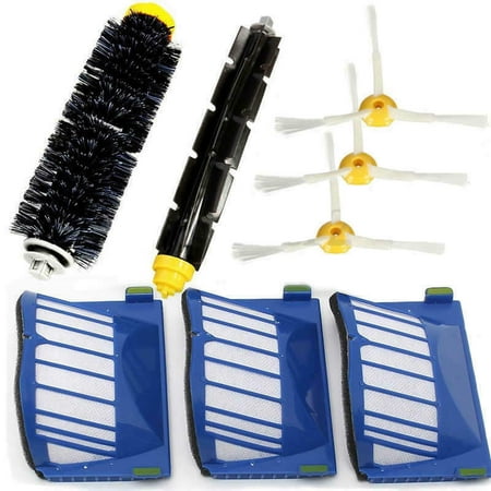 Replacement Brush Filter Kit 3-Armed Fit For iRobots Roomba Aerovac 528 529 600