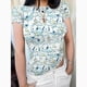 thumbnail image 5 of Camiseta básica de manga corta para mujer Camiseta con estampado de Snoopy Camiseta de moda coreana para mujer Top ajustado con cuello redondo, 5 of 5
