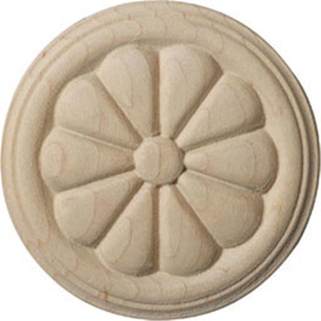 Ekena Millwork ROS02X02REAL 2.75 in. W x 2.75 in. H x .25 in. P Reese Rosette- Alder- Architectural Accent