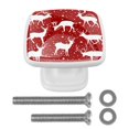 thumbnail image 1 of 4 Pieces Set Drawer Pulls Handle Square Wardrobe Cabinet Knobs with Stainless Steel Screws Furniture Kitchen Decor, 1 of 5