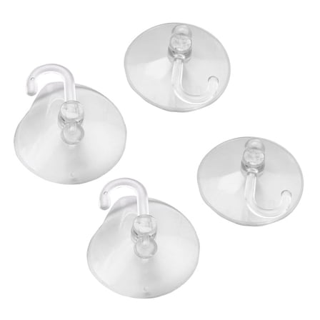 40 x Suction Cups Clear Plastic with Metal Hooks Window Decoration Cabinet Sucker Perfect for Christmas Decorations