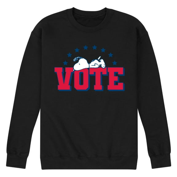 Peanuts - Vote Snoopy - Men's Crew Neck Fleece Pullover