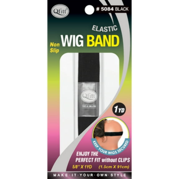 QFITT Elastic WIG BAND 5/8" x 1YD BLACK 5084