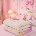 thumbnail image 5 of meiyoeat Cute Princess Zipper Twin Comforter Sets with Fitted Sheet and 2 Pillowcases,Initial Letter M Zipper Bedding Set For Girl,Pink Reversible,4-Piece, 5 of 7
