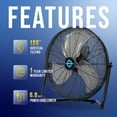 thumbnail image 4 of Tornado 18 Inch High Velocity Metal Floor Fan, 3-Speed Powerful Cooling for Industrial, Commercial, and Home Spaces, 120°Tilt, 6.0 FT Cord - UL safety Listed, Black, 4 of 5