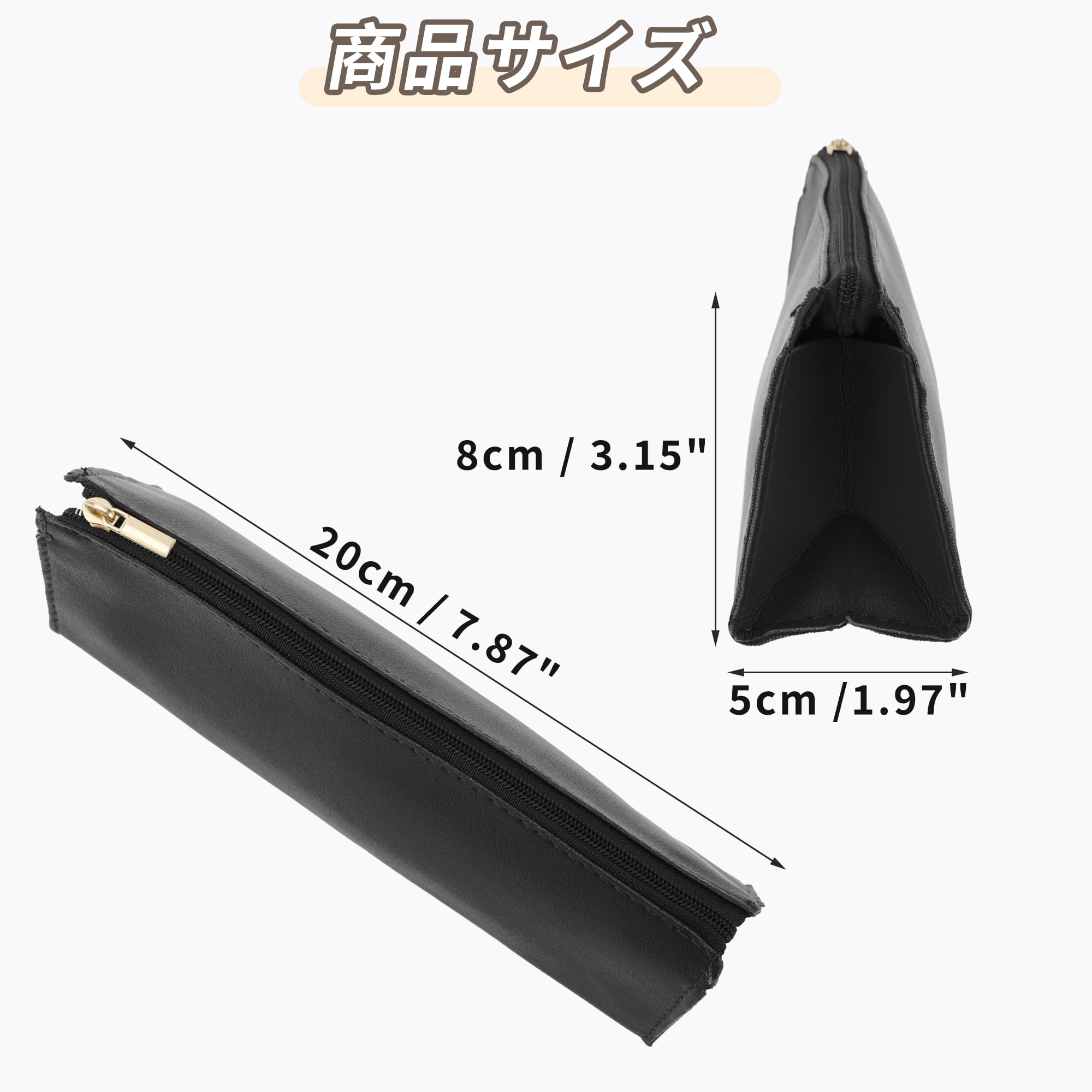 Unique Bargains Triangle Pencil Pouch Portable Stationery Bag Black