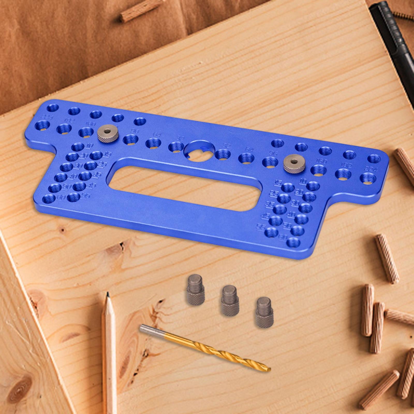 Nishiyuenyi Drawer Pull Drill Cabinet Hardware Jig Positioning Hole Opener, Woodworking Wood blue
