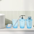 thumbnail image 4 of Unique Bargains 4Pcs Transparent Bathroom Accessories Set Blue, 4 of 4