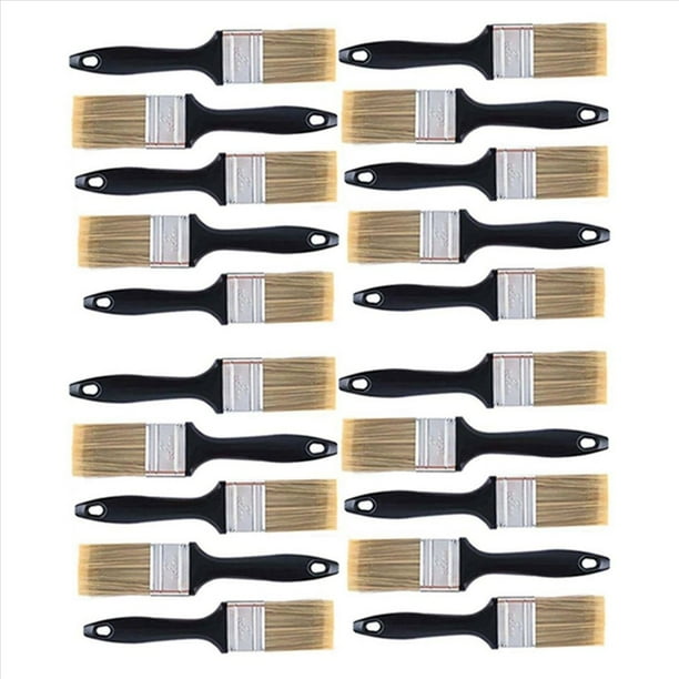 20 Piezas de Pinceles de Pintura de 2 Pulgadas, Pinceles Planos, Herramientas de Pintura Profesionales con de Plástico Tratado para Pintura de Bricolaje