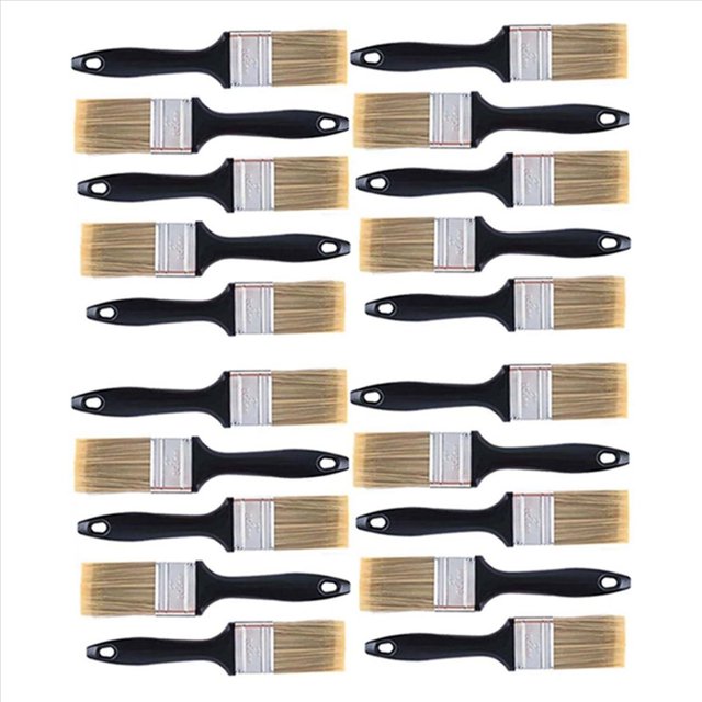 20 Piezas de Pinceles de Pintura de 2 Pulgadas, Pinceles Planos, Herramientas de Pintura Profesionales con de Plástico Tratado para Pintura de Bricolaje