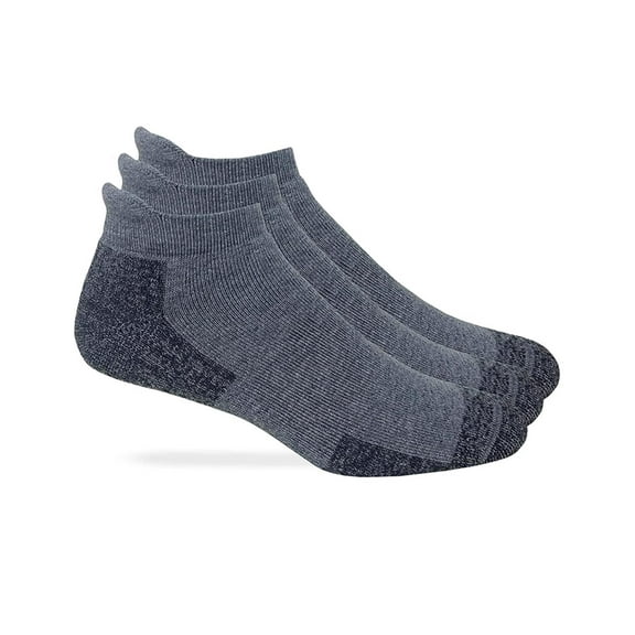 Carolina Ultimate Mens Ultra Dri Low Cut Heel Tab Athletic Socks 3 Pair Pack (Grey, Men's Shoe Size 9-13 - Sock Size Large)