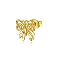 thumbnail image 5 of Wellingsale Ladies 14k Yellow Gold Polished Butterfly Stud Earrings (9 X 8mm), 5 of 7