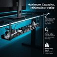 thumbnail image 3 of 17"X28.7" Extendable Under Desk Cable Management Tray  with Cable Slots,Black Metal Under Desk Storage for Office and Gaming Accessories, 3 of 6