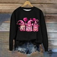 thumbnail image 2 of Penkiiy Valentine's Day Women Long Sleeve Crewneck Sweaters Cute Gnome Graphic Casual Pullover Sweatshirt S Black, 2 of 5