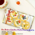 Party Platters Serving Trays Plastic Disposable White & Gold Rim